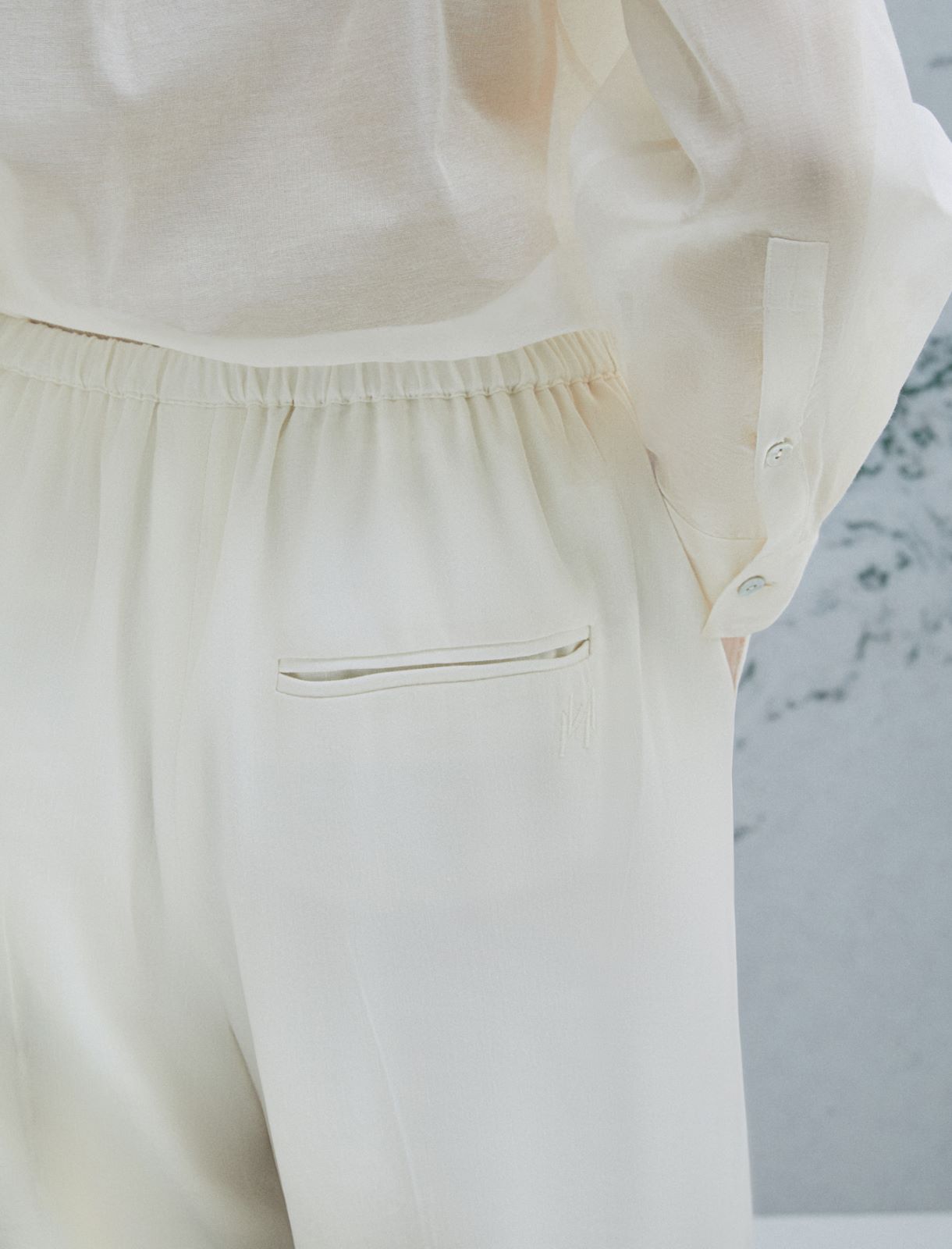 Linen-blend drawstring trousers - WOOL WHITE - Marella - 5