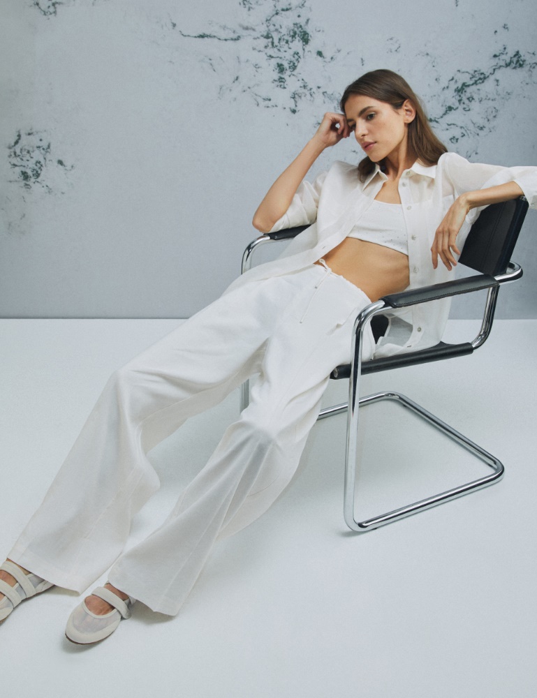 Linen-blend drawstring trousers - Marella