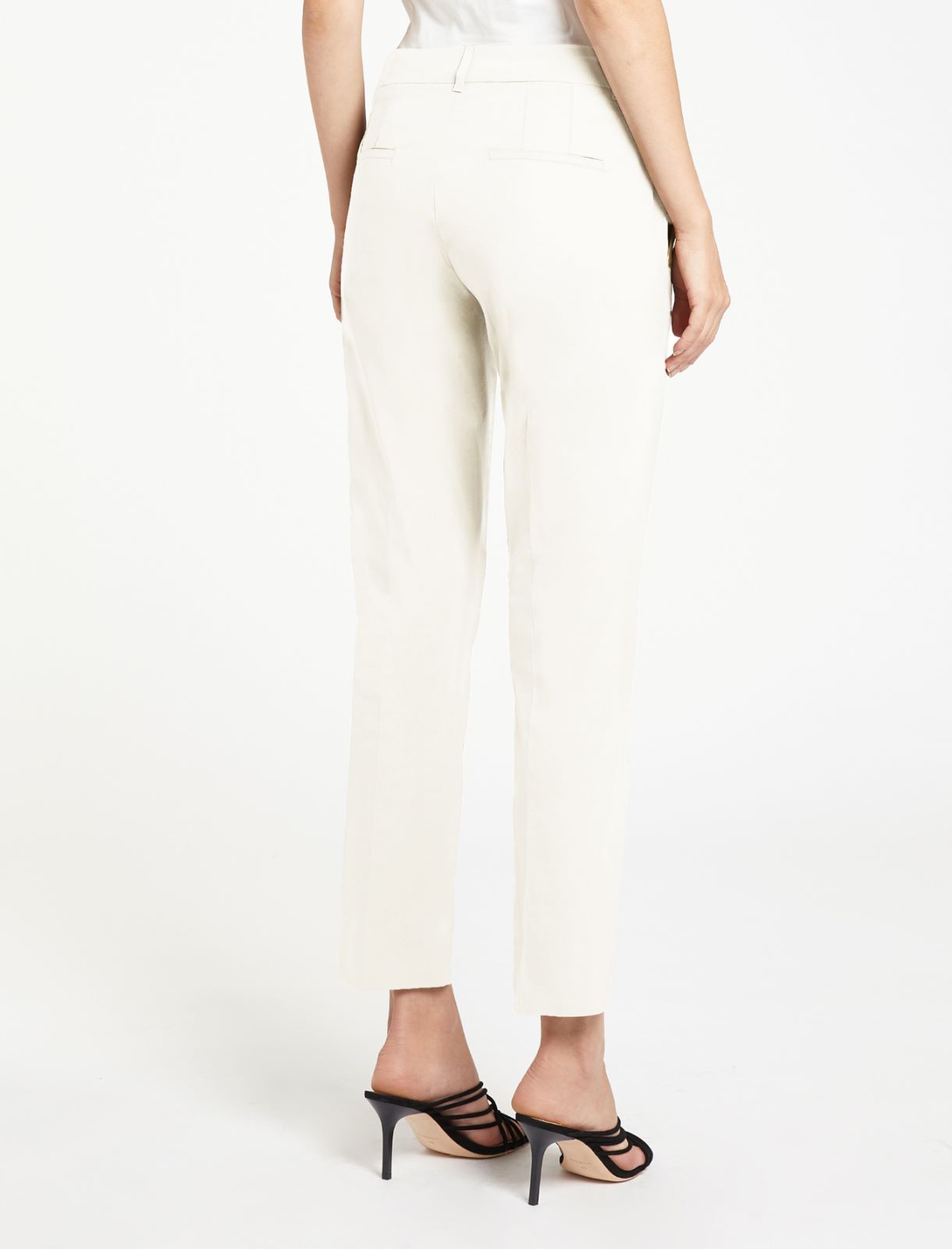 Stretch poplin trousers - OPTICAL WHITE - Marella