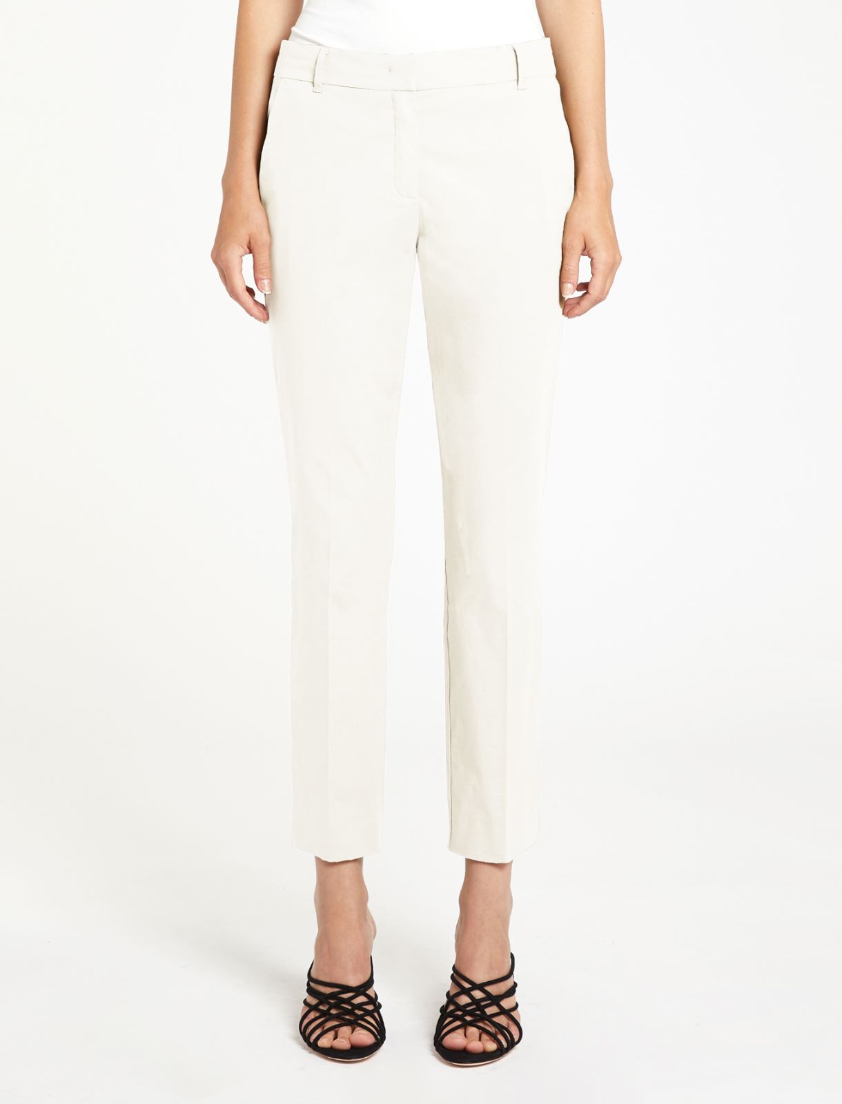 Stretch poplin trousers - OPTICAL WHITE - Marella - 2