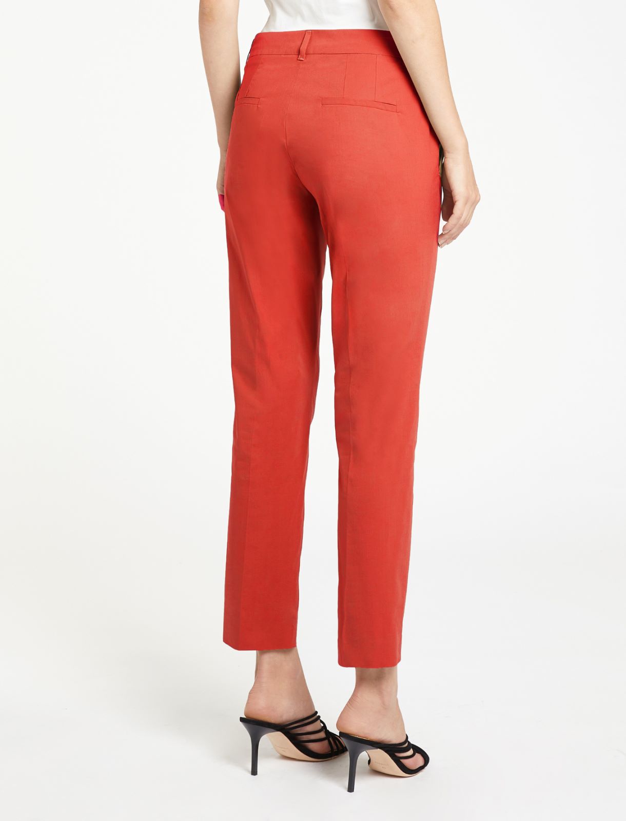 Stretch poplin trousers - ORANGE - Marella