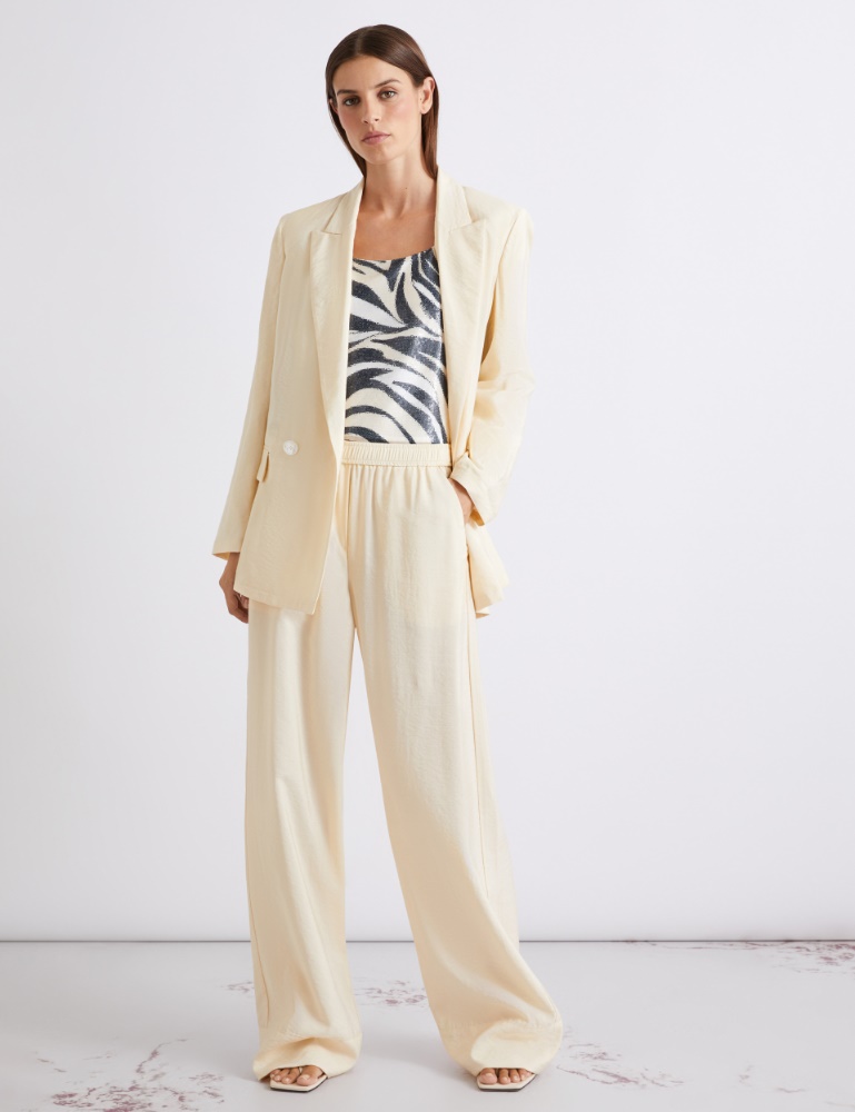 Straight-fit viscose-blend trousers - Marella