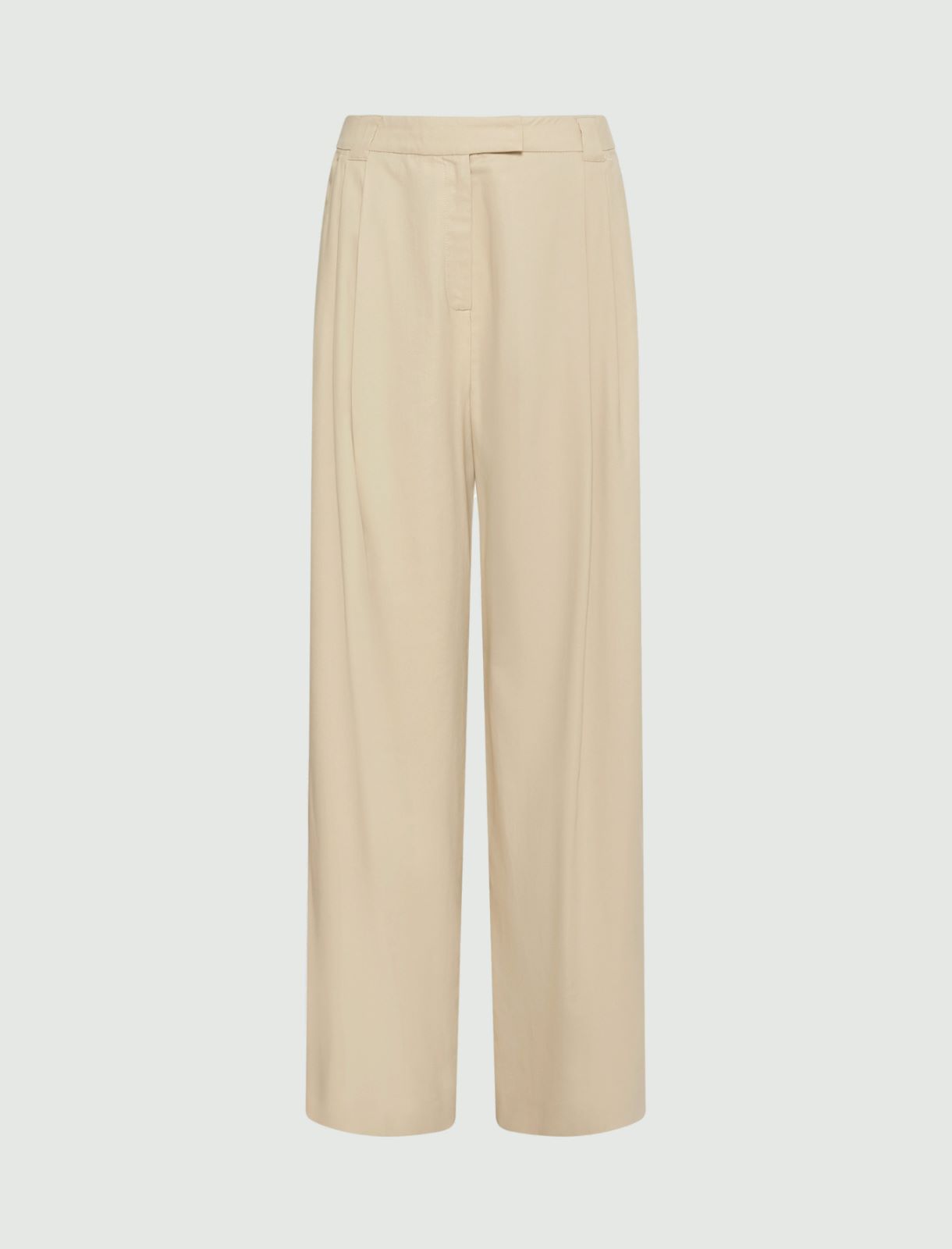 Wide-fit twill trousers - BEIGE - Marella