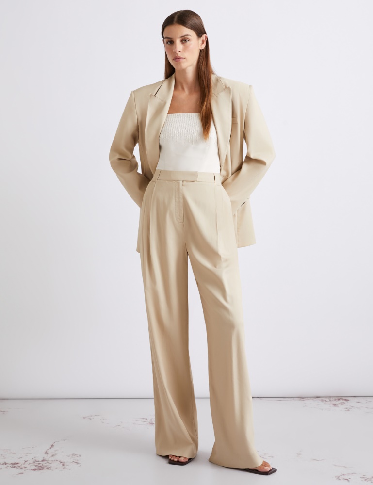 Wide-fit twill trousers - Marella