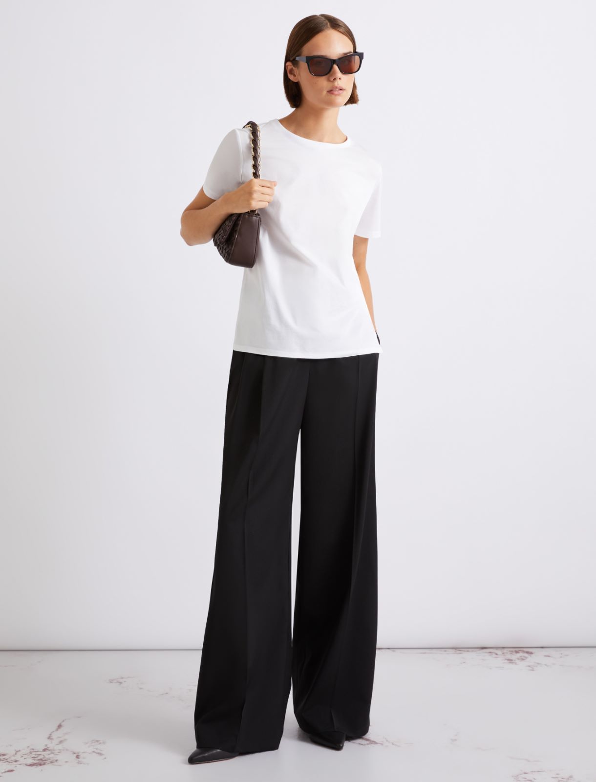 Pantalon à pinces en pure laine - NOIR - Marella - 2