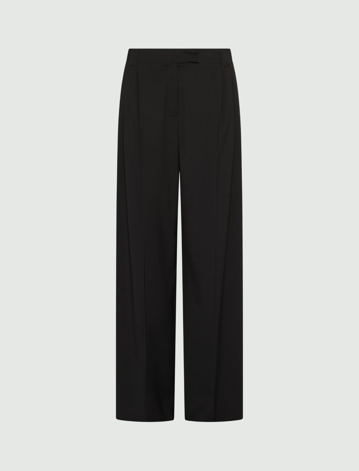 Pantalon à pinces en pure laine - NOIR - Marella