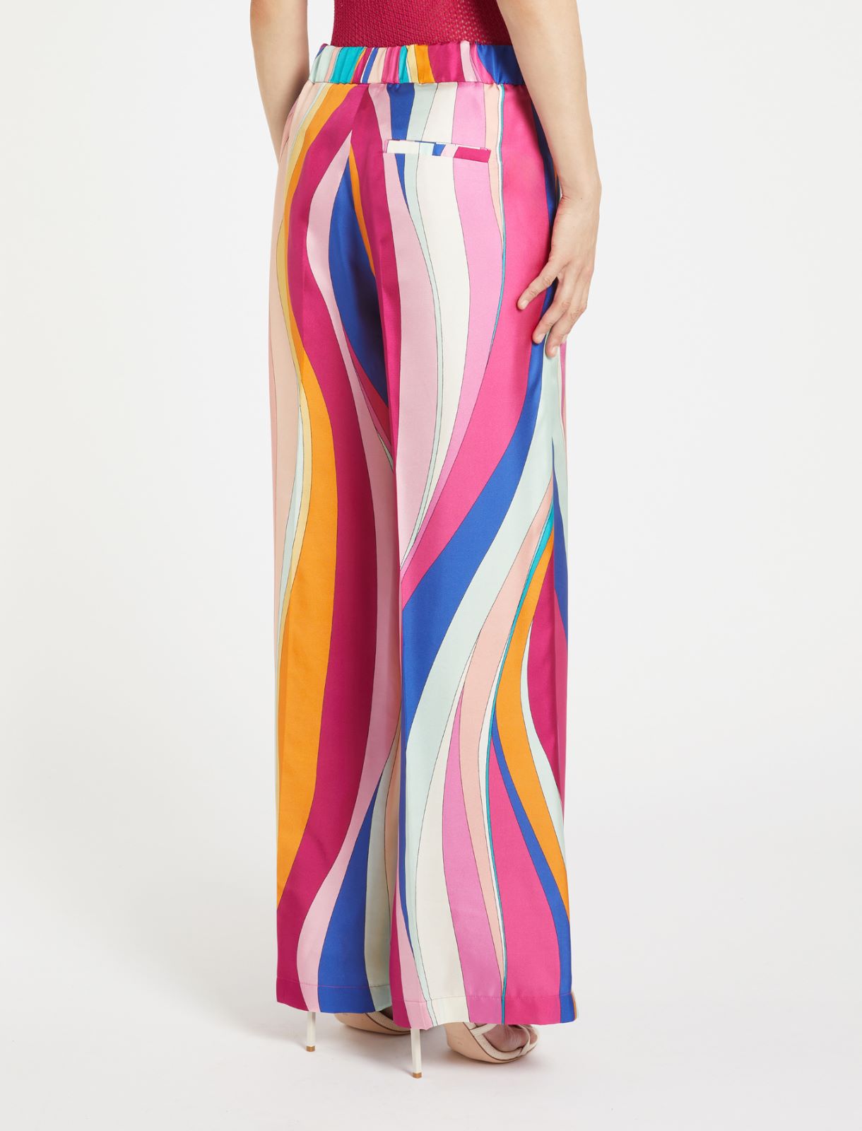 Straight-fit silk trousers - FUCHSIA - Marella - 2