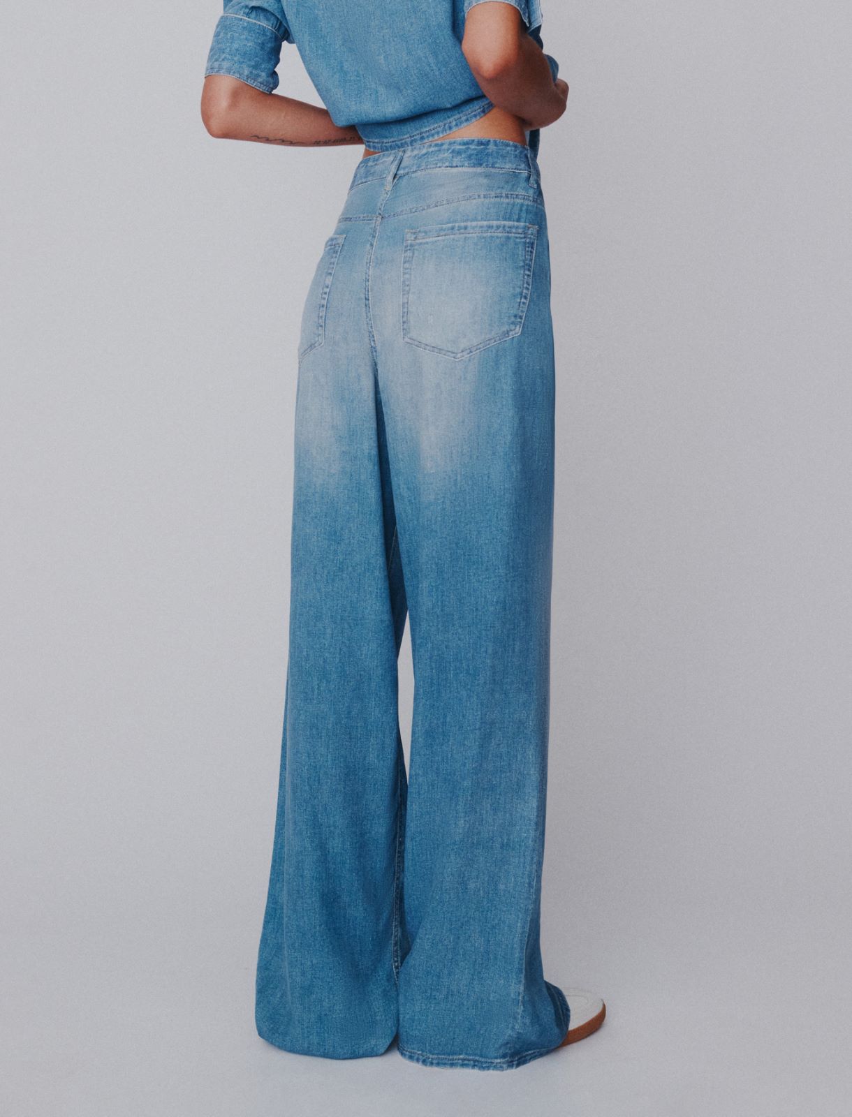 Fließende 5-Pocket aus Viskosemischgewebe - VERWASCHENES BLAU - Marella - 3