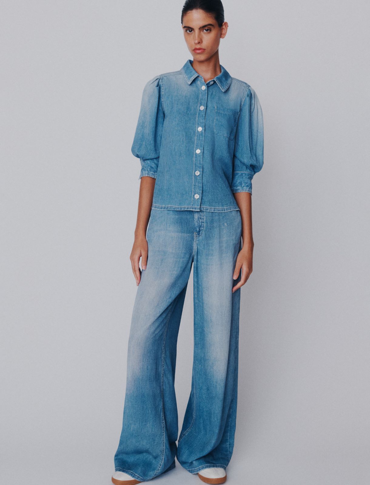 Fließende 5-Pocket aus Viskosemischgewebe - VERWASCHENES BLAU - Marella - 4