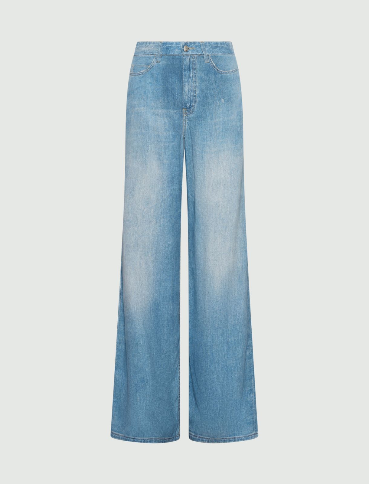 Fließende 5-Pocket aus Viskosemischgewebe - VERWASCHENES BLAU - Marella