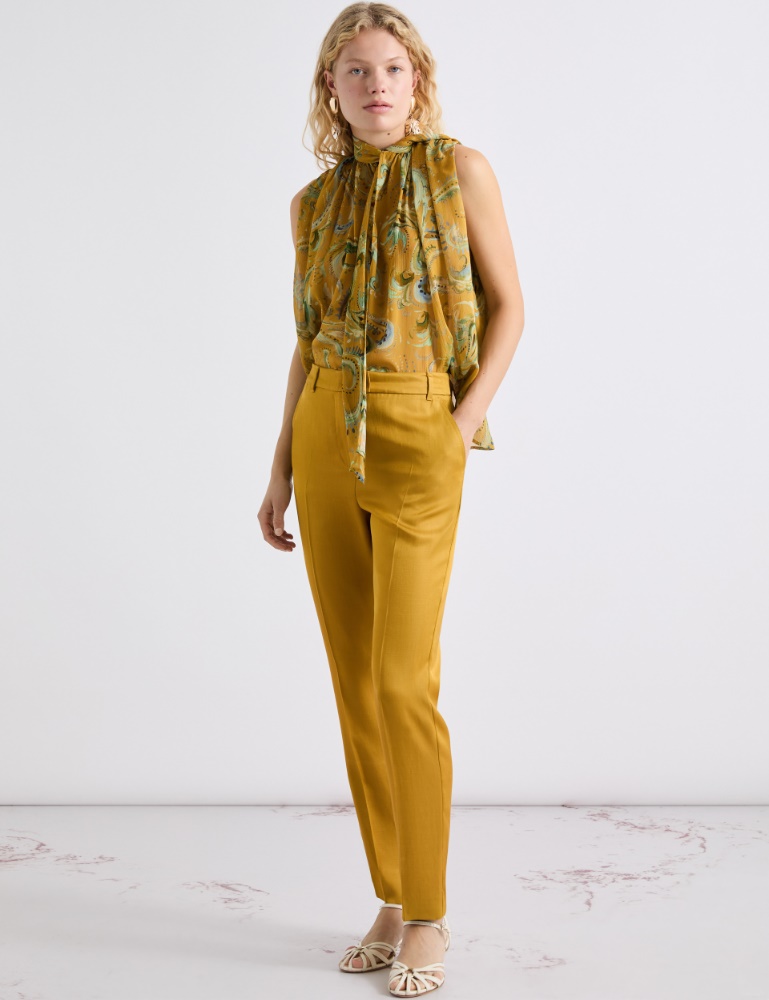 Chino in viscosa e lino - Marella