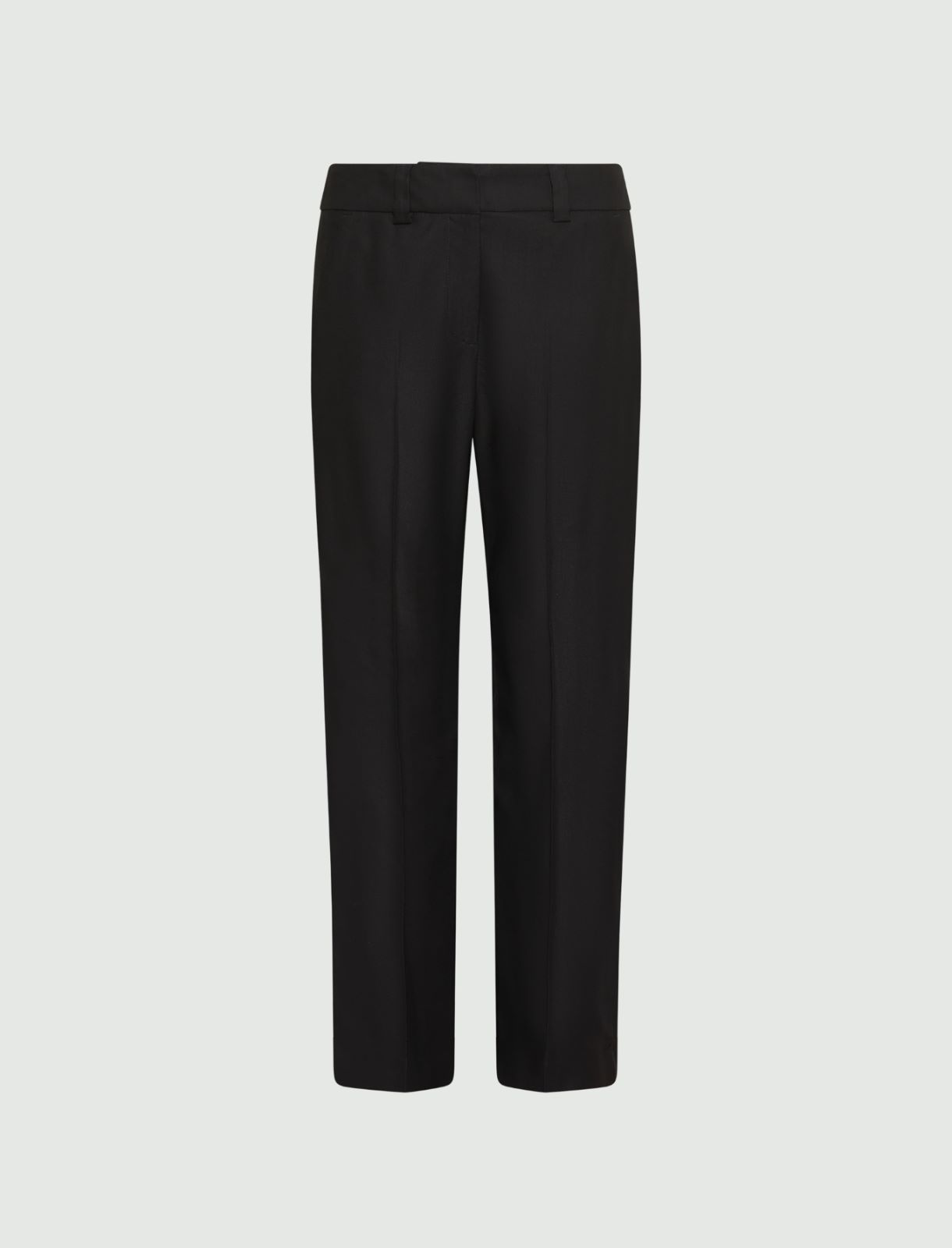 Viscose-blend twill cropped trousers - BLACK - Marella