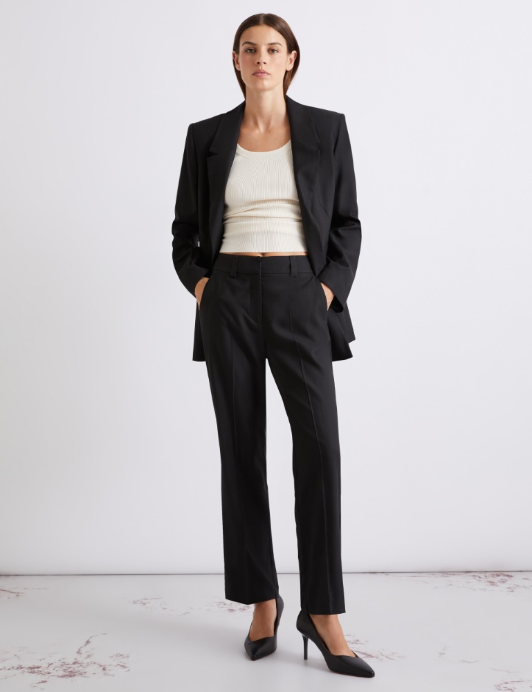 Viscose-blend twill cropped trousers - Marella