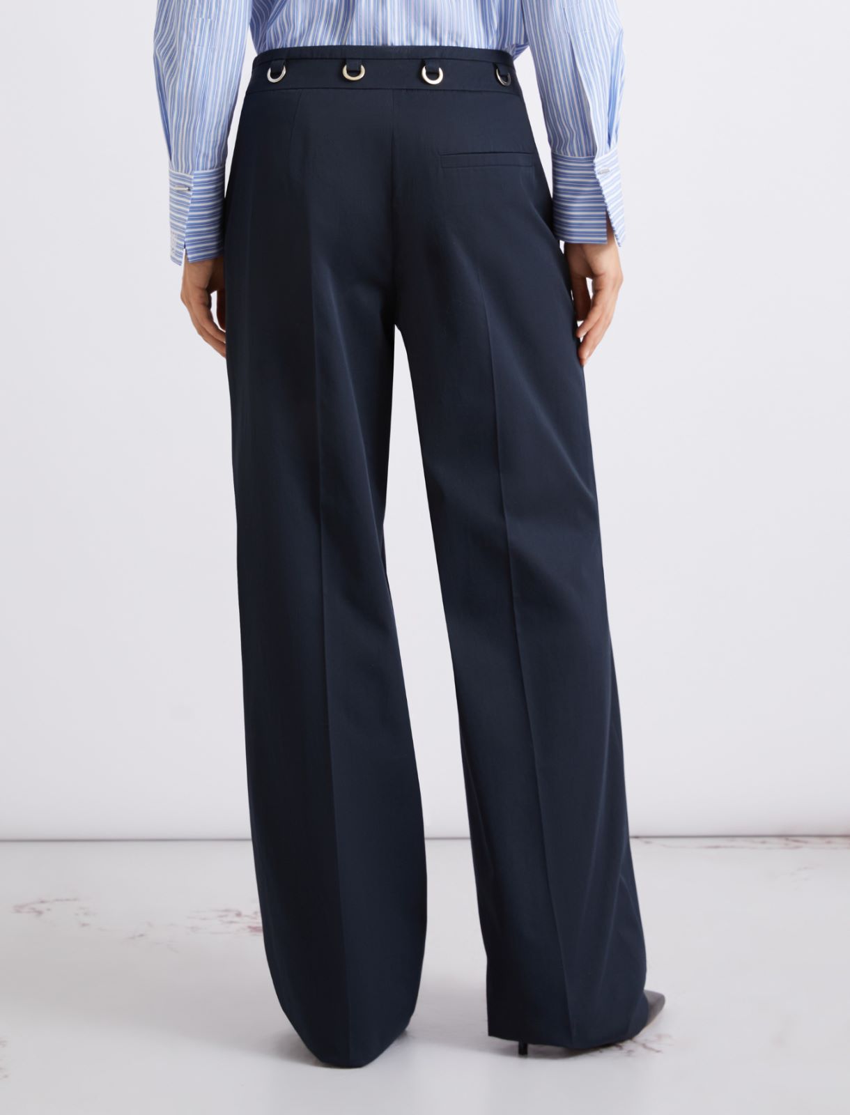 Pantaloni dritti in gabardina - BLU - Marella - 3