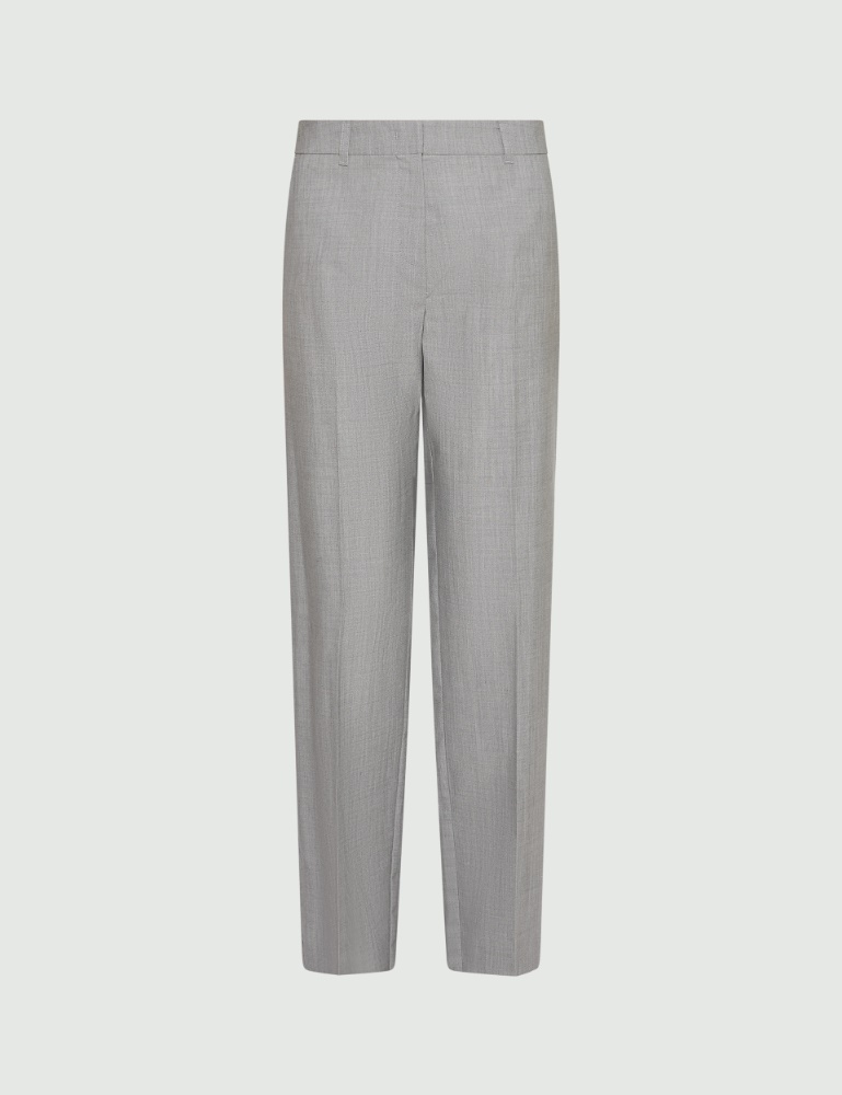Pantalon couture en laine et soie effet grisaille - Marella