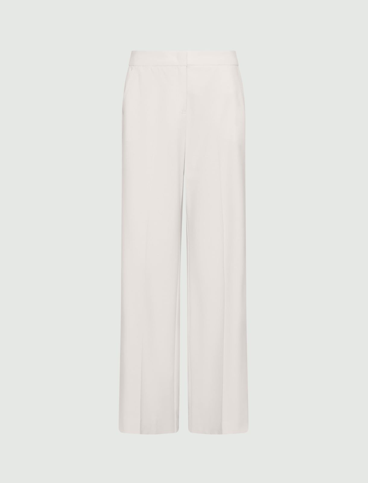 Straight-fit stretch canvas trousers - White - Marella