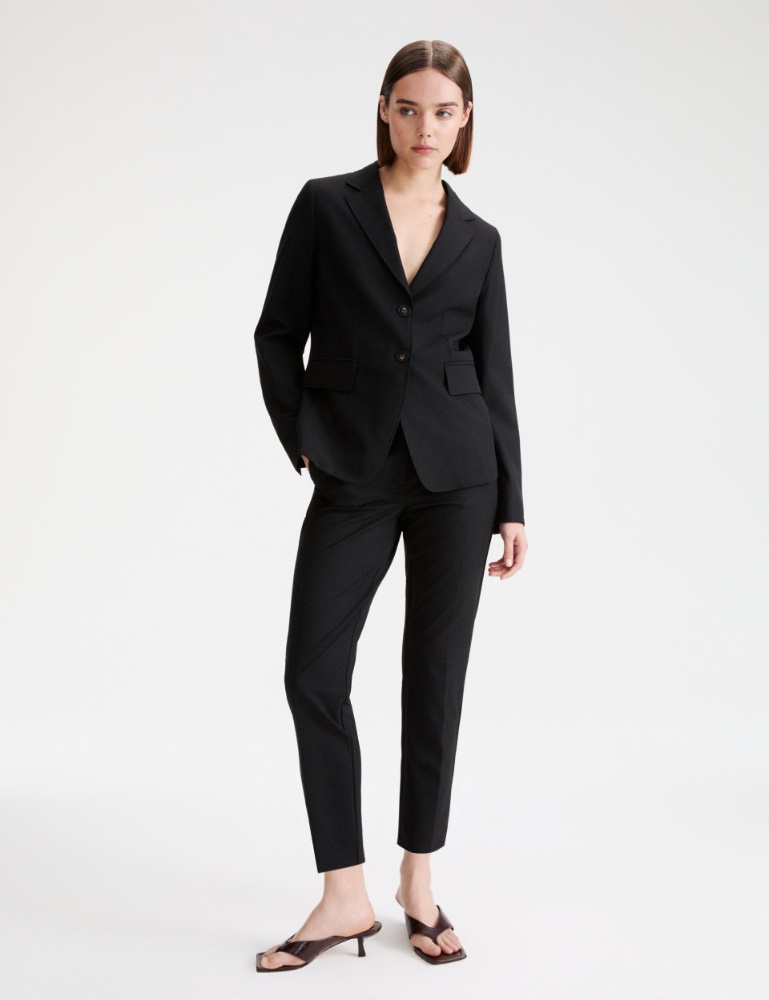 Cropped stretch-canvas trousers - Marella