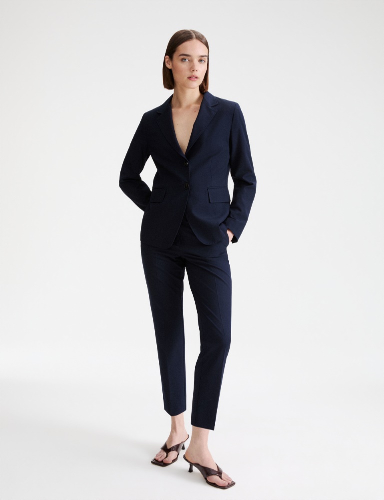 Cropped stretch-canvas trousers - Marella