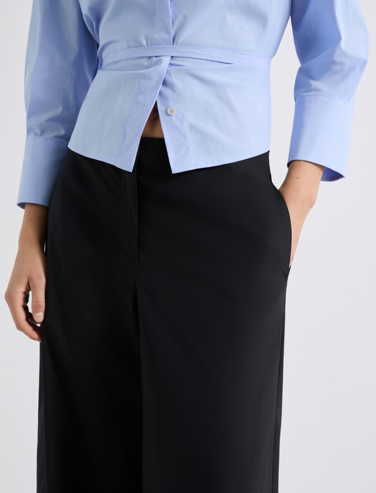 Wide-leg stretch trousers - BLACK - Marella - 5