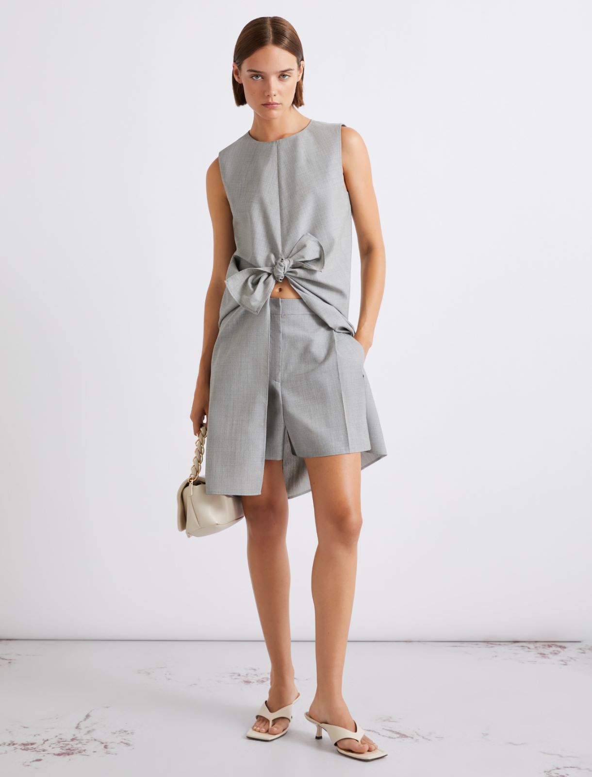 Wool and silk shorts - GREY - Marella - 2