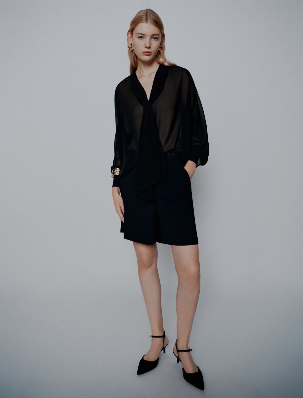 Envers satin shorts - BLACK - Marella - 2