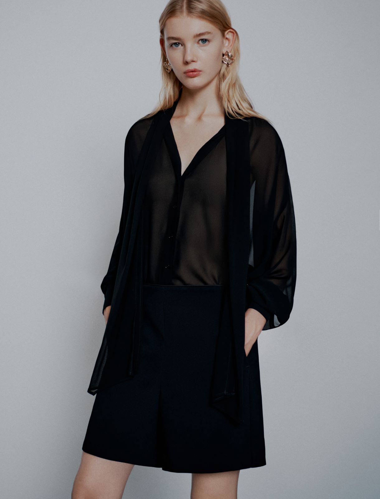 Envers satin shorts - BLACK - Marella - 4