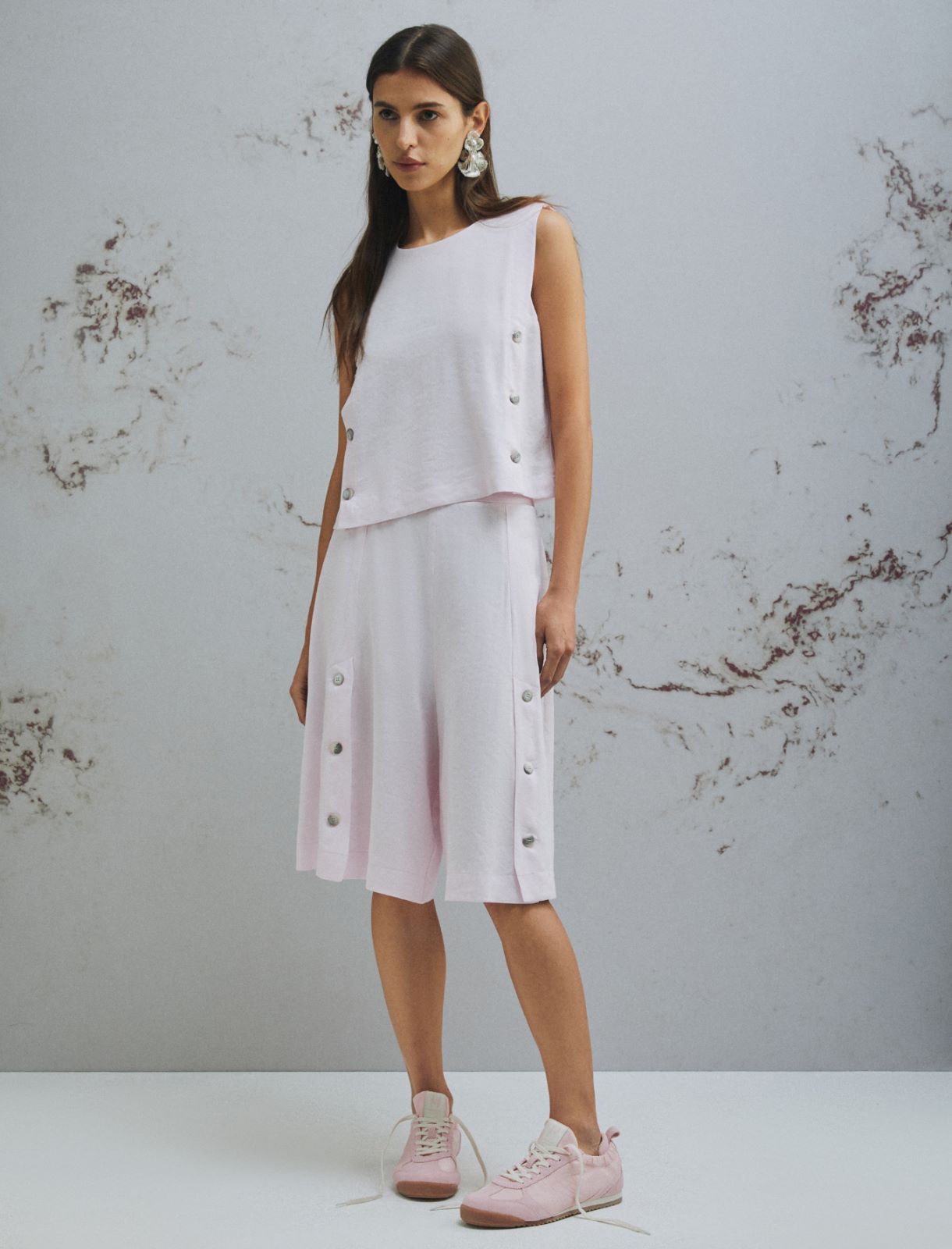 Stretch linen and viscose-blend shorts - PINK - Marella - 2