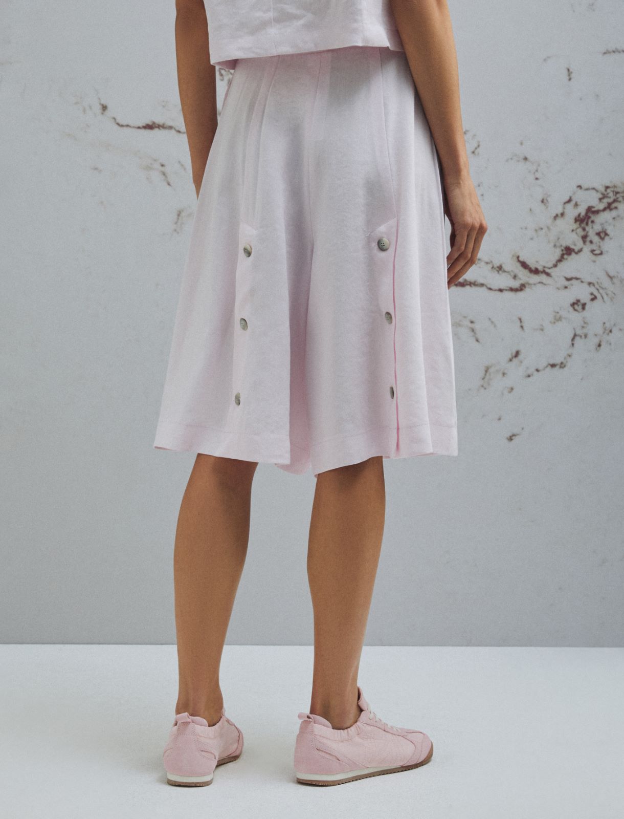 Stretch linen and viscose-blend shorts - PINK - Marella - 3