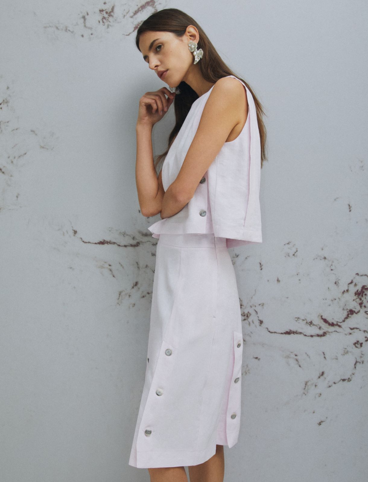 Stretch linen and viscose-blend shorts - PINK - Marella - 4