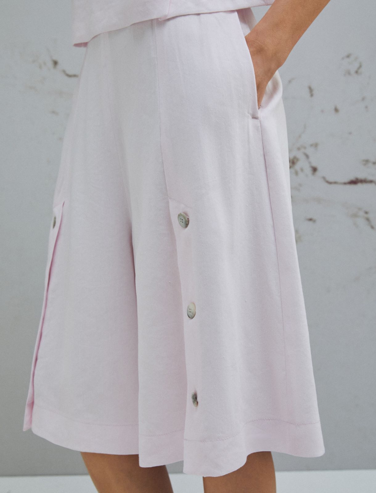 Stretch linen and viscose-blend shorts - PINK - Marella - 5