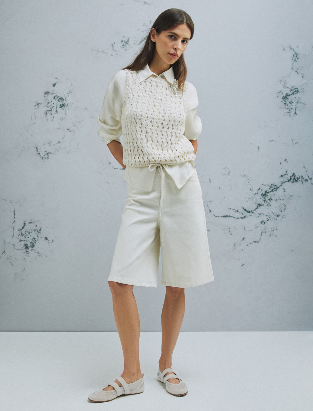 5-pocket Bermuda shorts - WOOL WHITE - Marella - 2