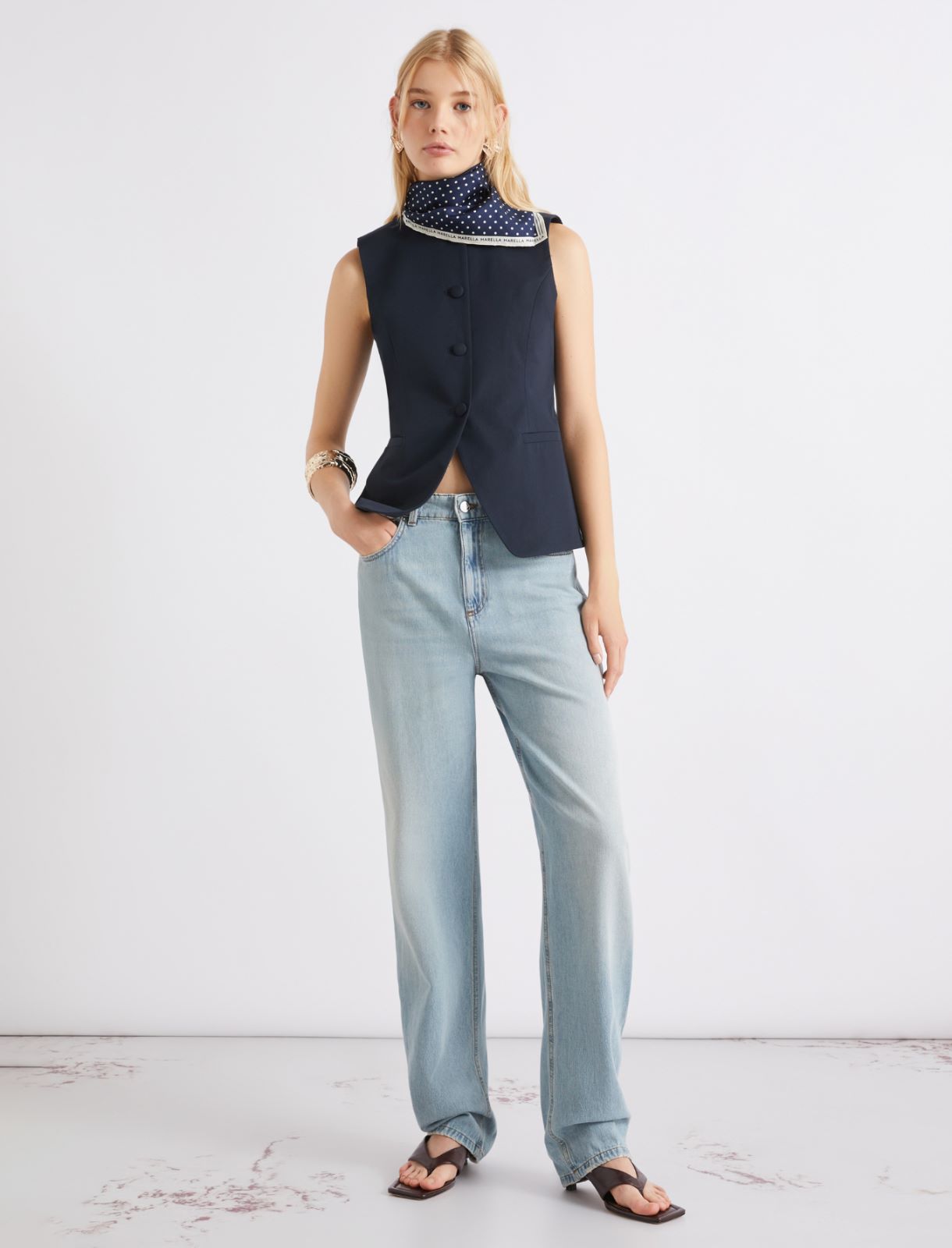 Weste aus Gabardine aus Baumwolle - BLAU - Marella - 2