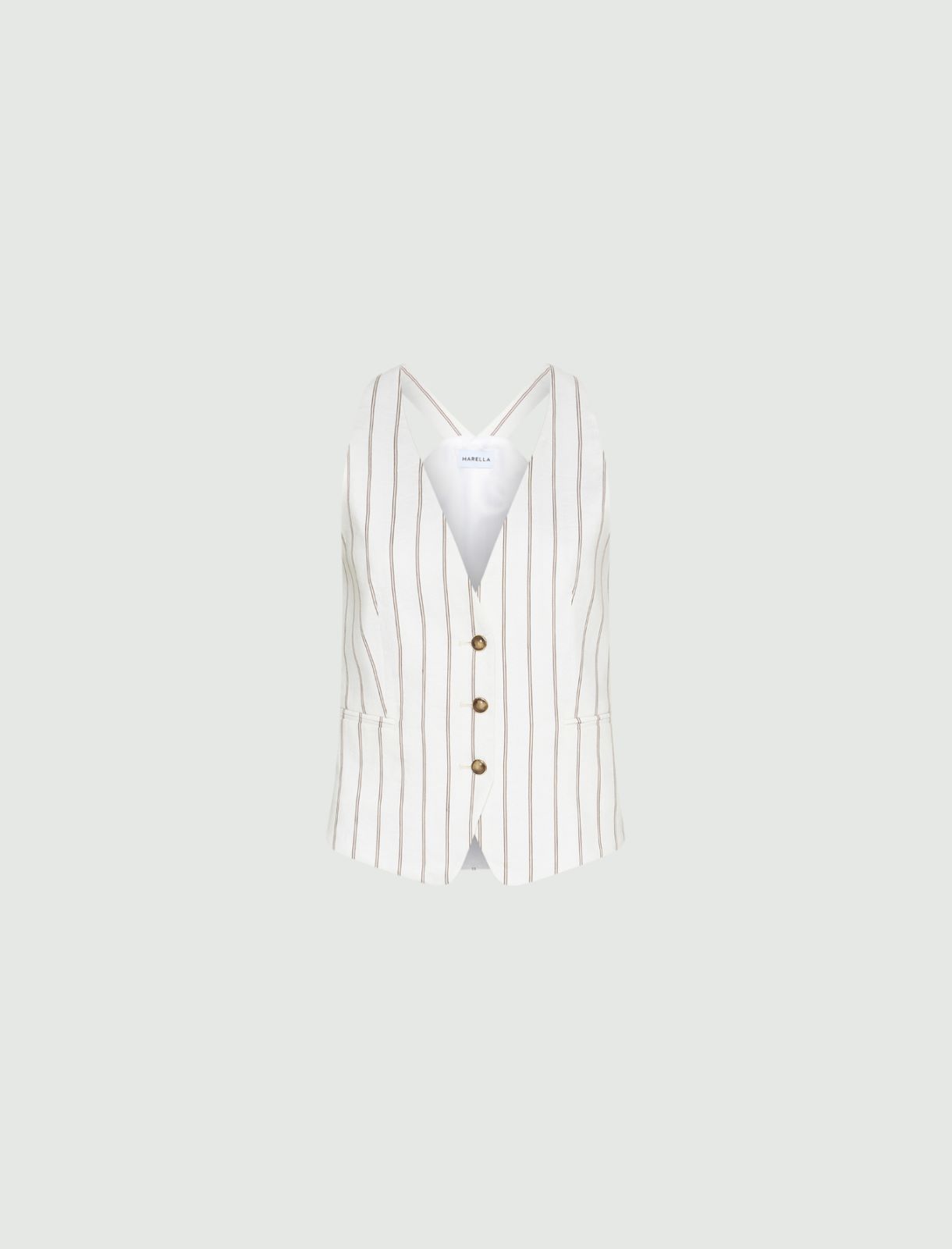 Linen and cotton gilet - WHITE - Marella