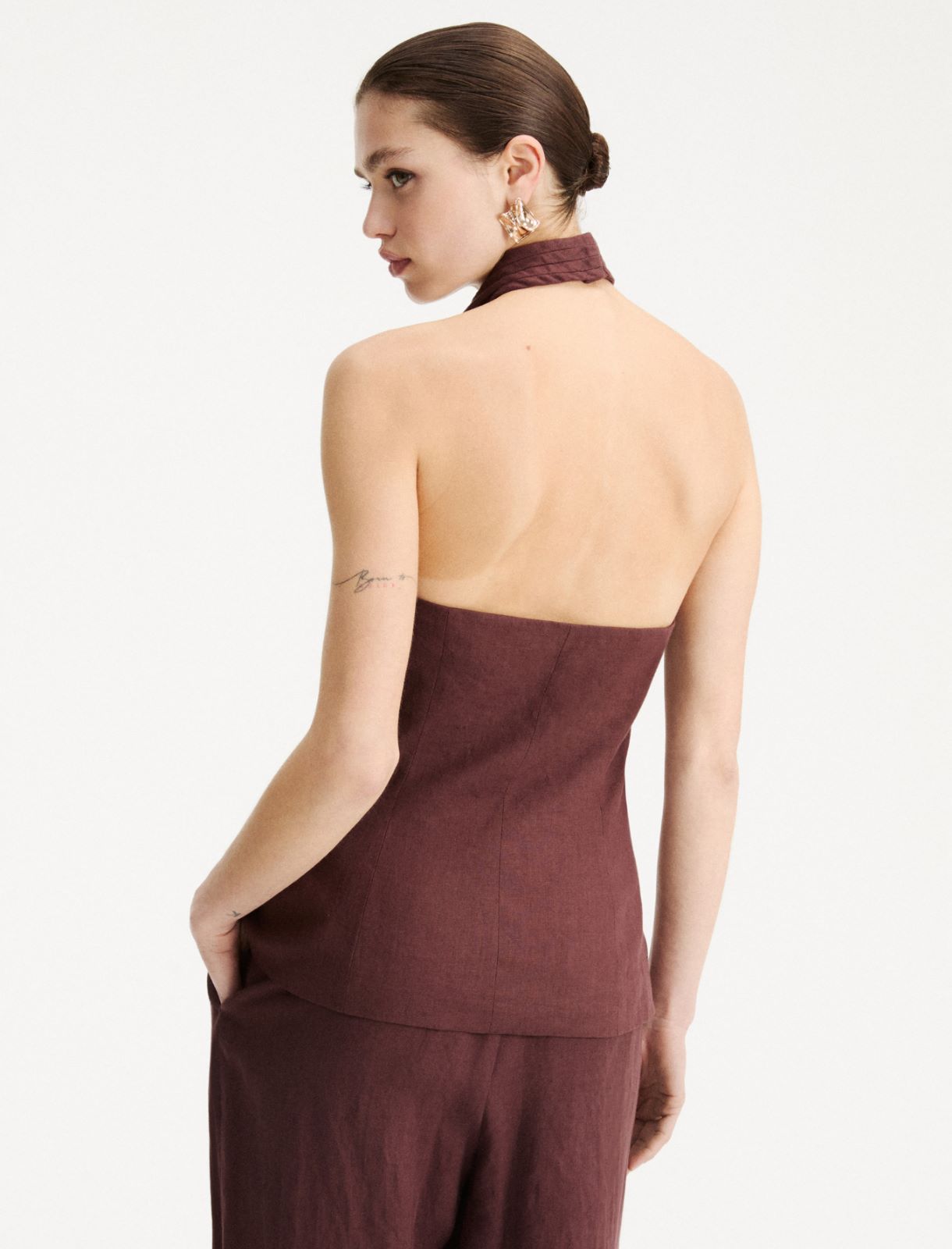 Criss-cross gilet - BROWN - Marella - 3