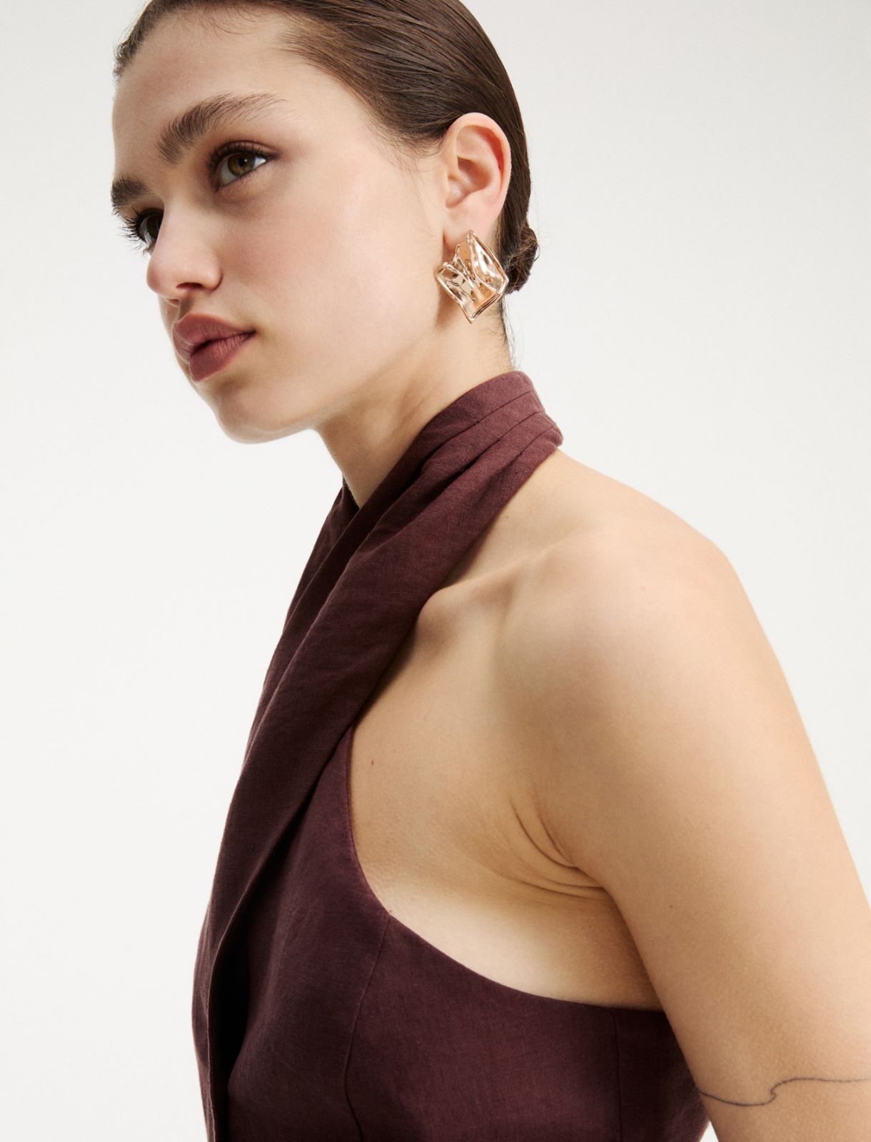 Criss-cross gilet - BROWN - Marella - 5