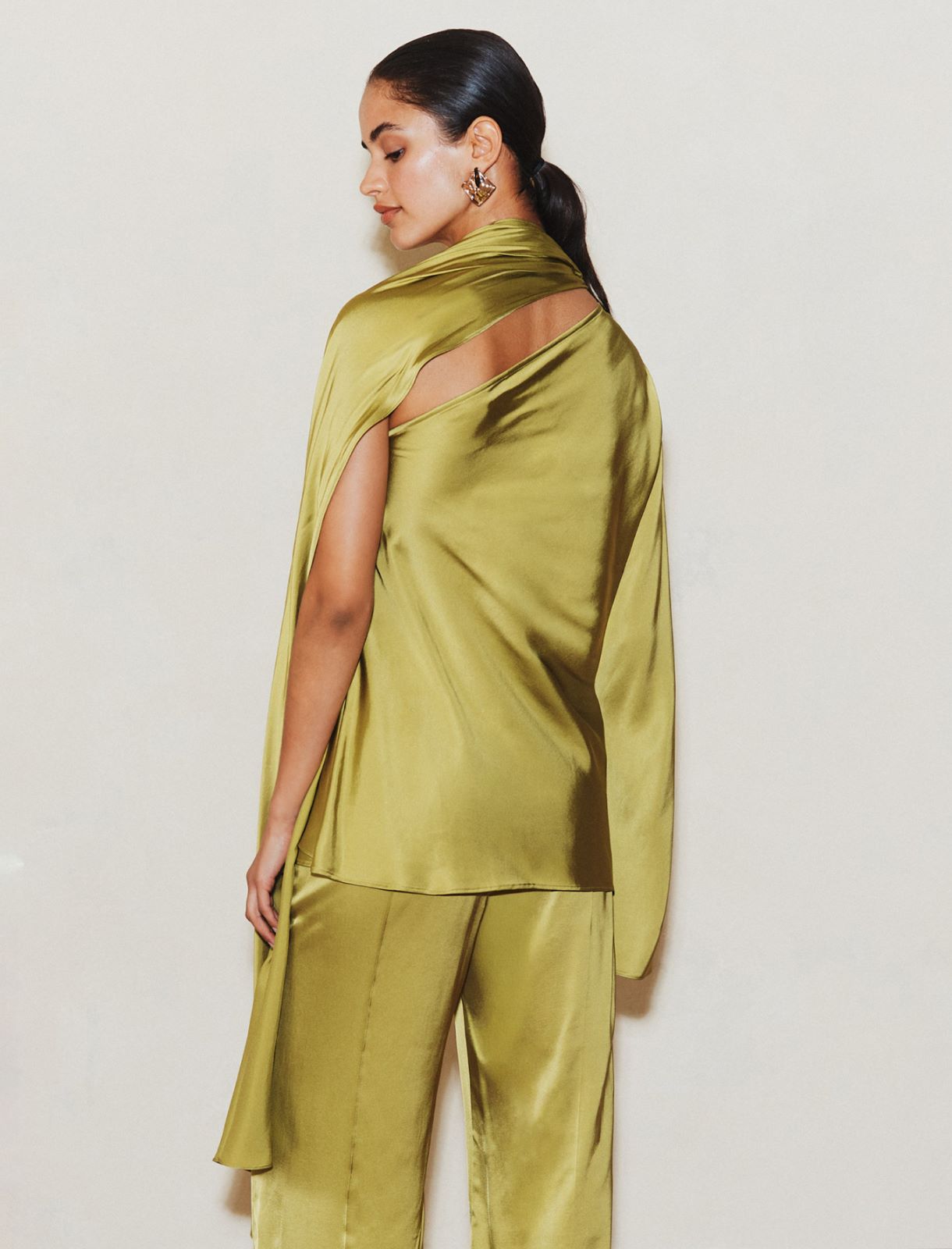 Satin one-shoulder top - OREGANO - Marella - 3