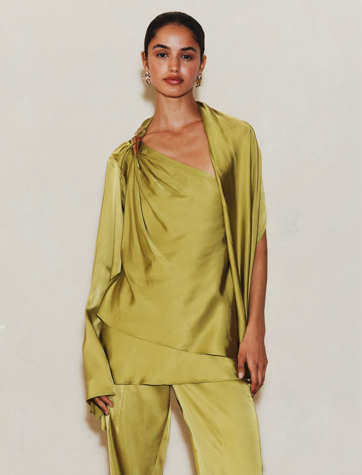 Satin one-shoulder top - OREGANO - Marella - 4