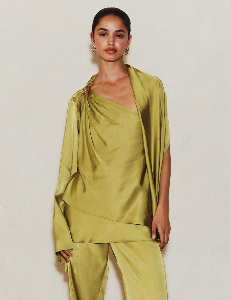 One-Shoulder-Top aus Satin - Marella