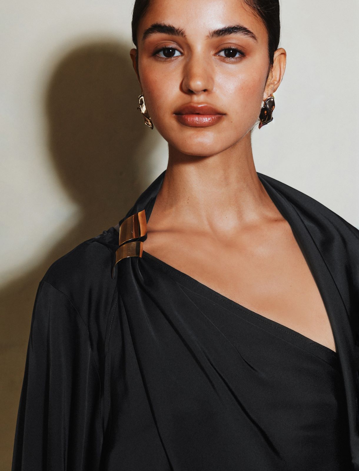 Satin one-shoulder top - BLACK - Marella - 5