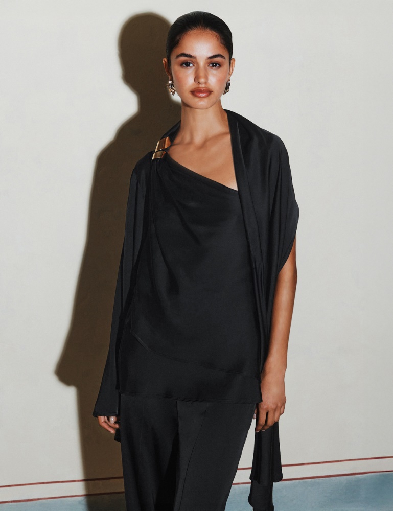 One-Shoulder-Top aus Satin - Marella