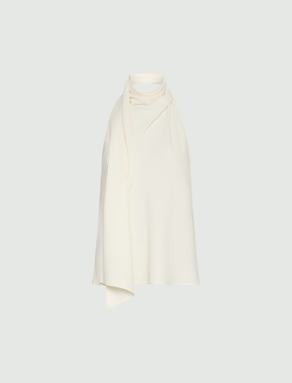 Envers satin halterneck top - Wool white - Marella