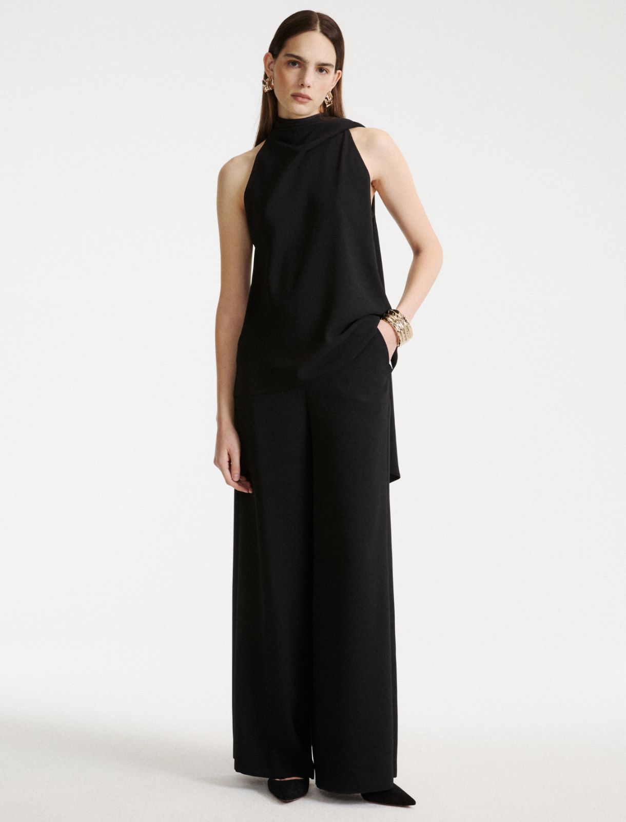 Envers satin halterneck top - BLACK - Marella - 2