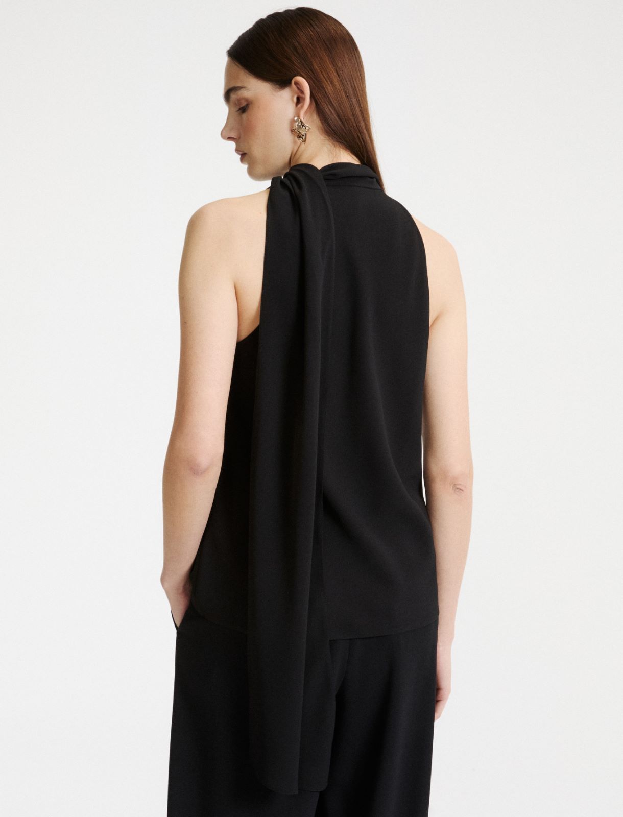 Envers satin halterneck top - BLACK - Marella - 3
