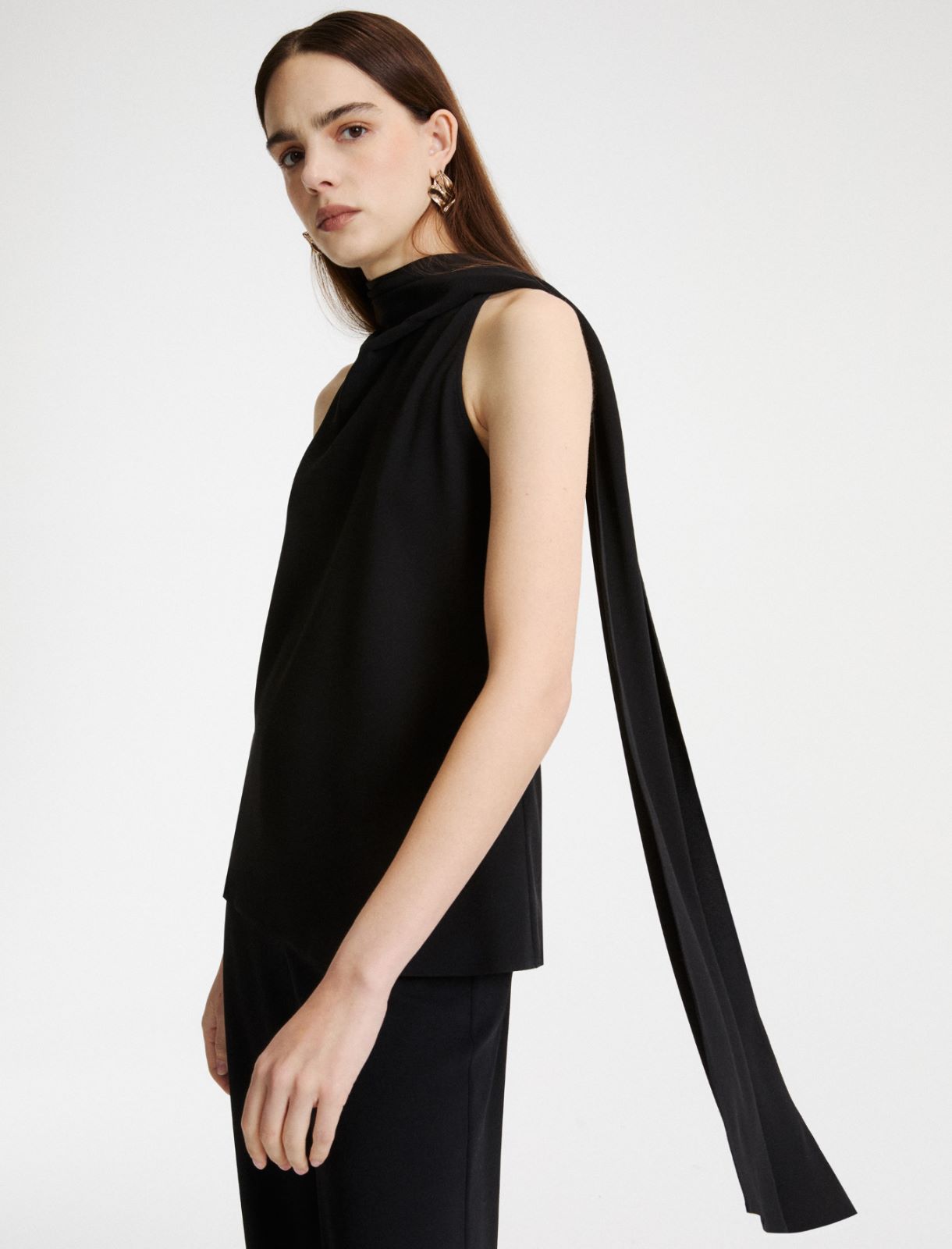 Envers satin halterneck top - BLACK - Marella - 5