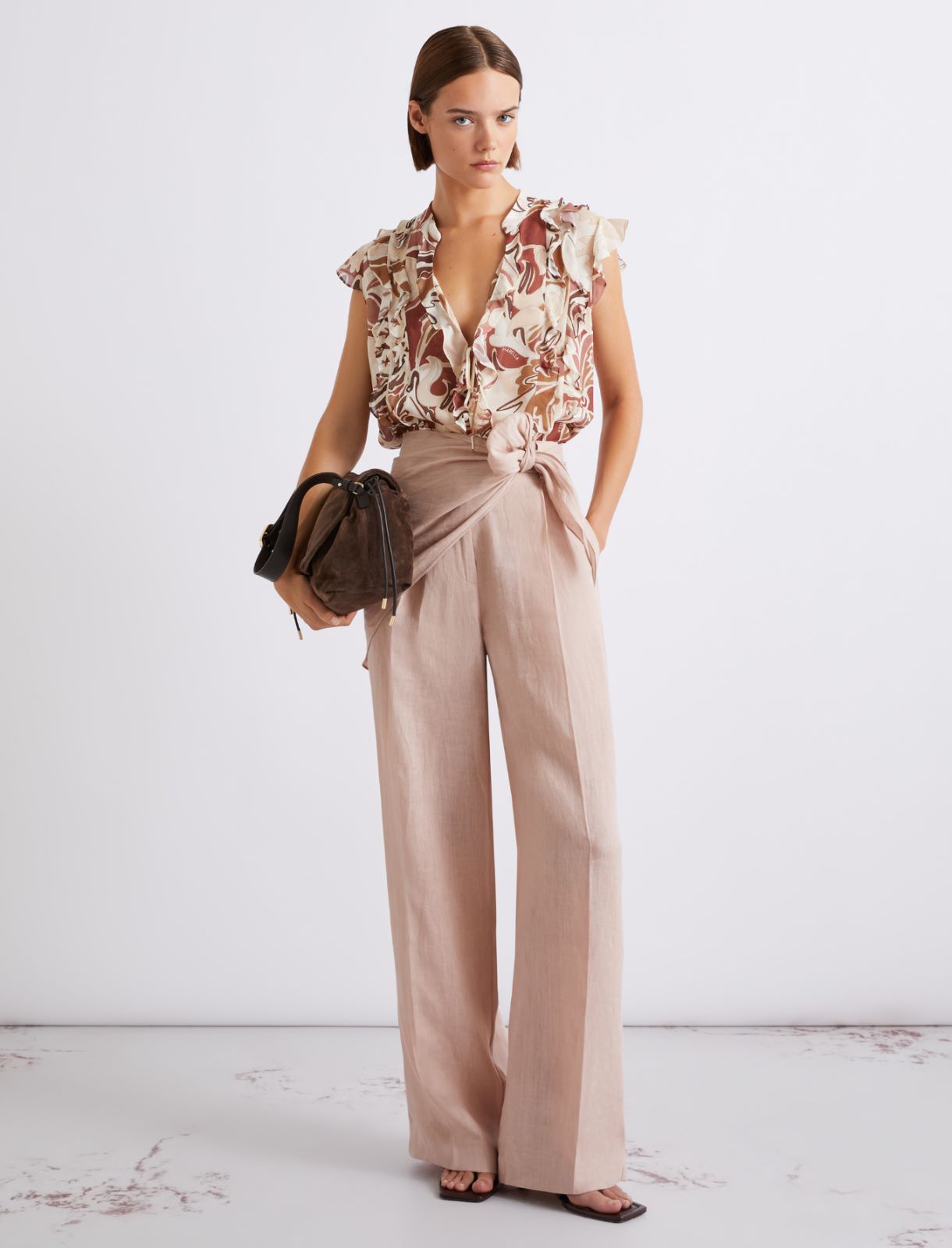 Printed georgette top - BRICK RED - Marella - 2