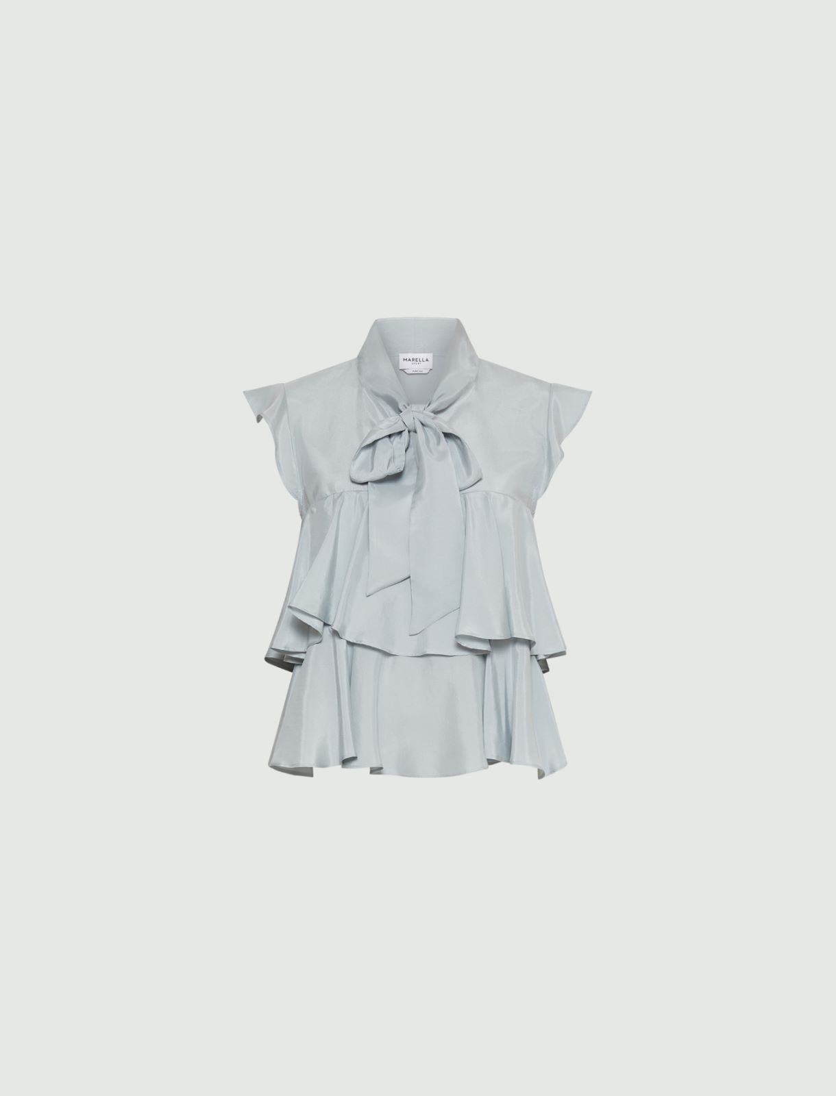 Washed silk Habotai top - LIGHT BLUE - Marella