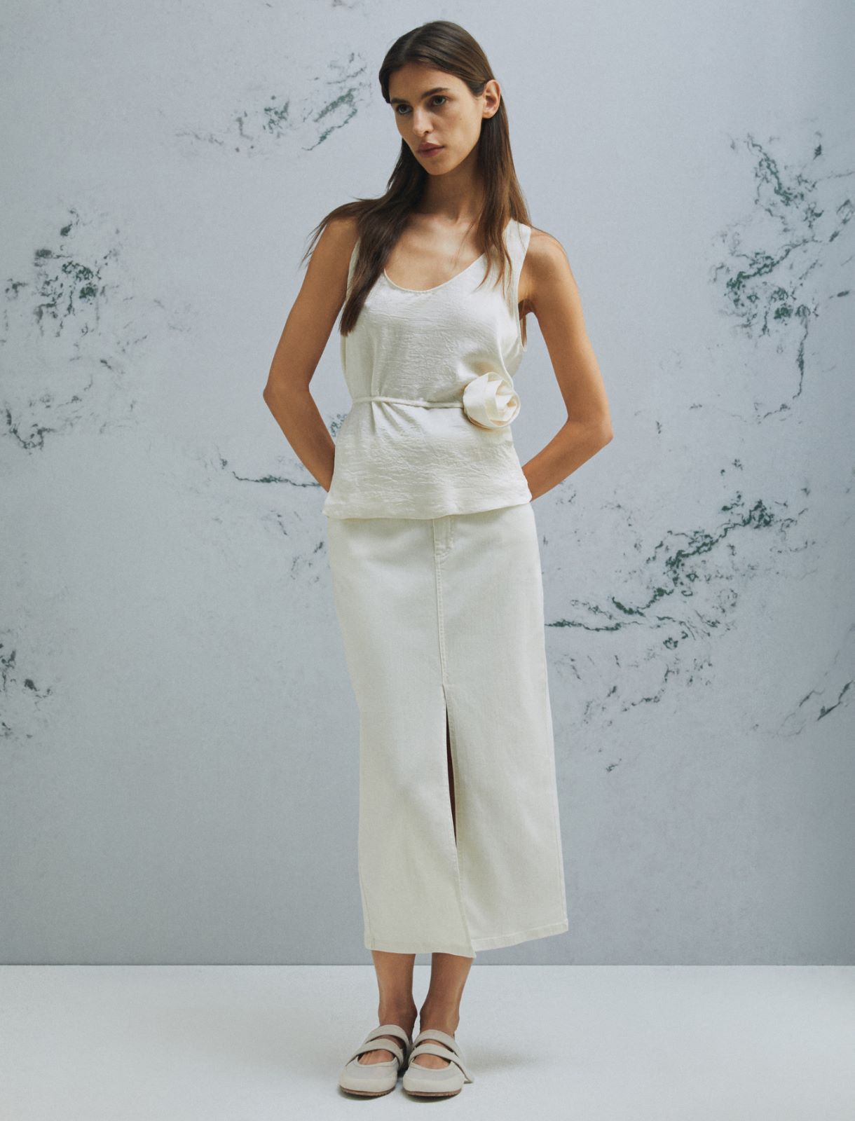 Top con fiore abbinato - BIANCO LANA - Marella - 2