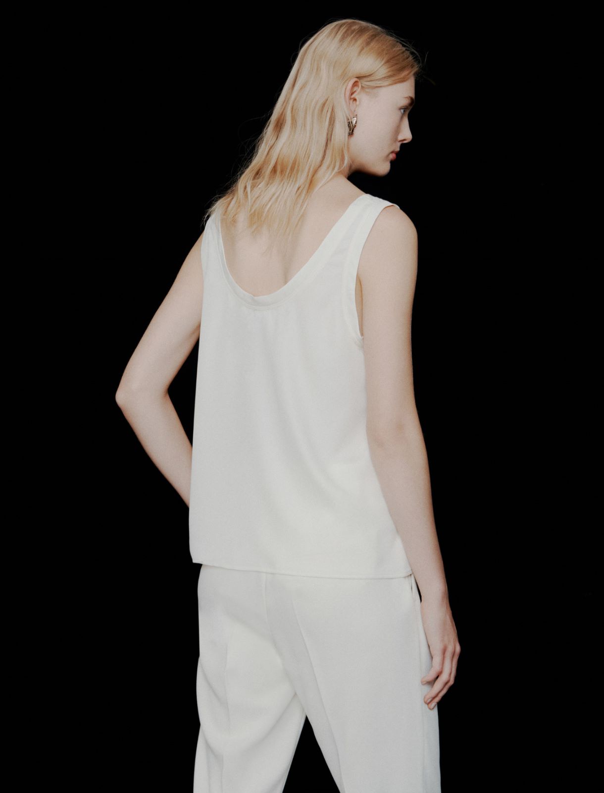 Light satin vest top - WOOL WHITE - Marella - 3