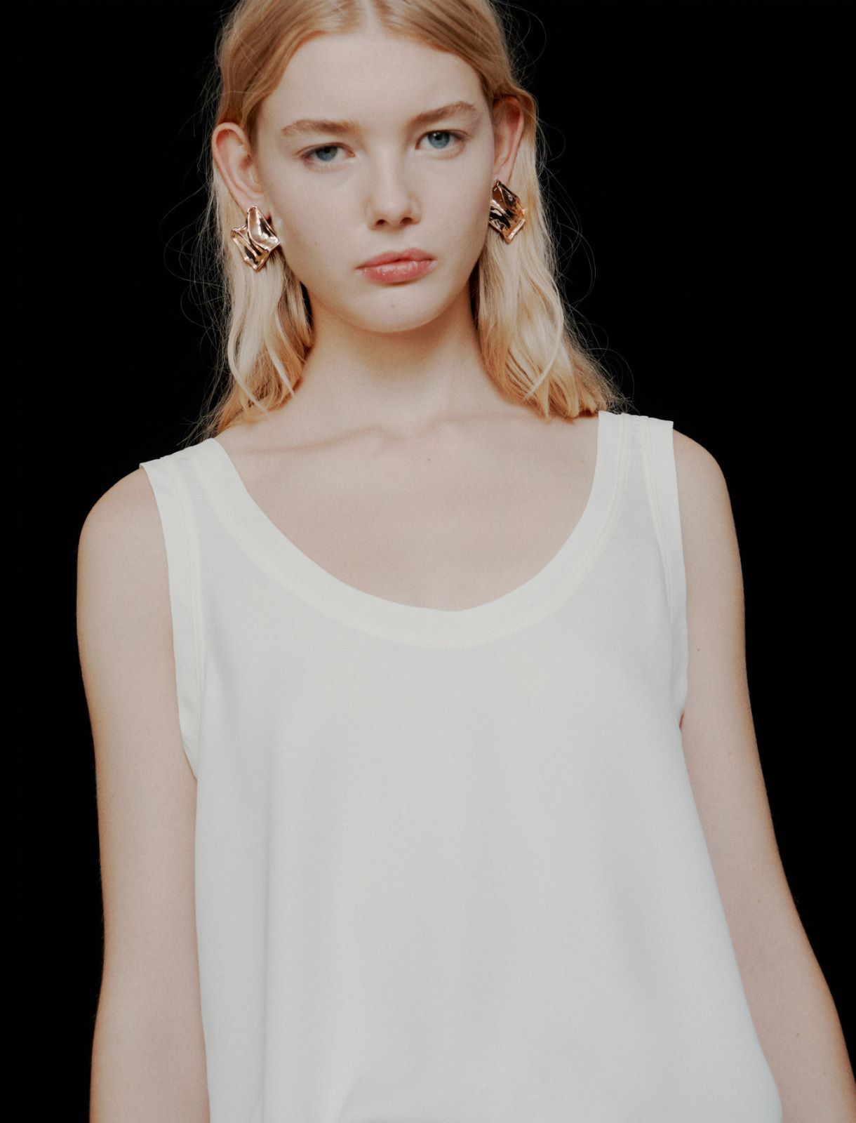 Light satin vest top - WOOL WHITE - Marella - 5