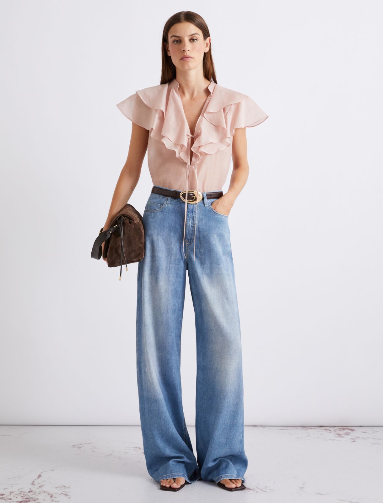 Top aus Voile aus Baumwolle und Seide - PUDER - Marella - 2